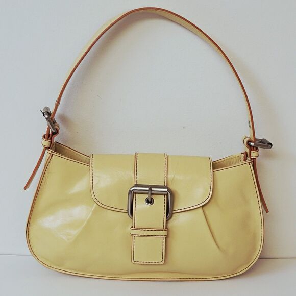 Hype Leather Yellow Red Seams Y2K Tote/Shoulder Purse - Picture 5 of 13